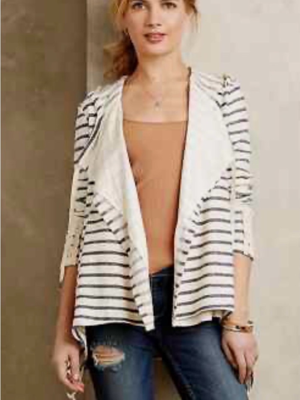 Anthropologie Saturday Sunday Open Striped Cardigan